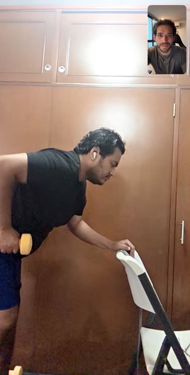 Entrenamiento por videollamada con un cliente